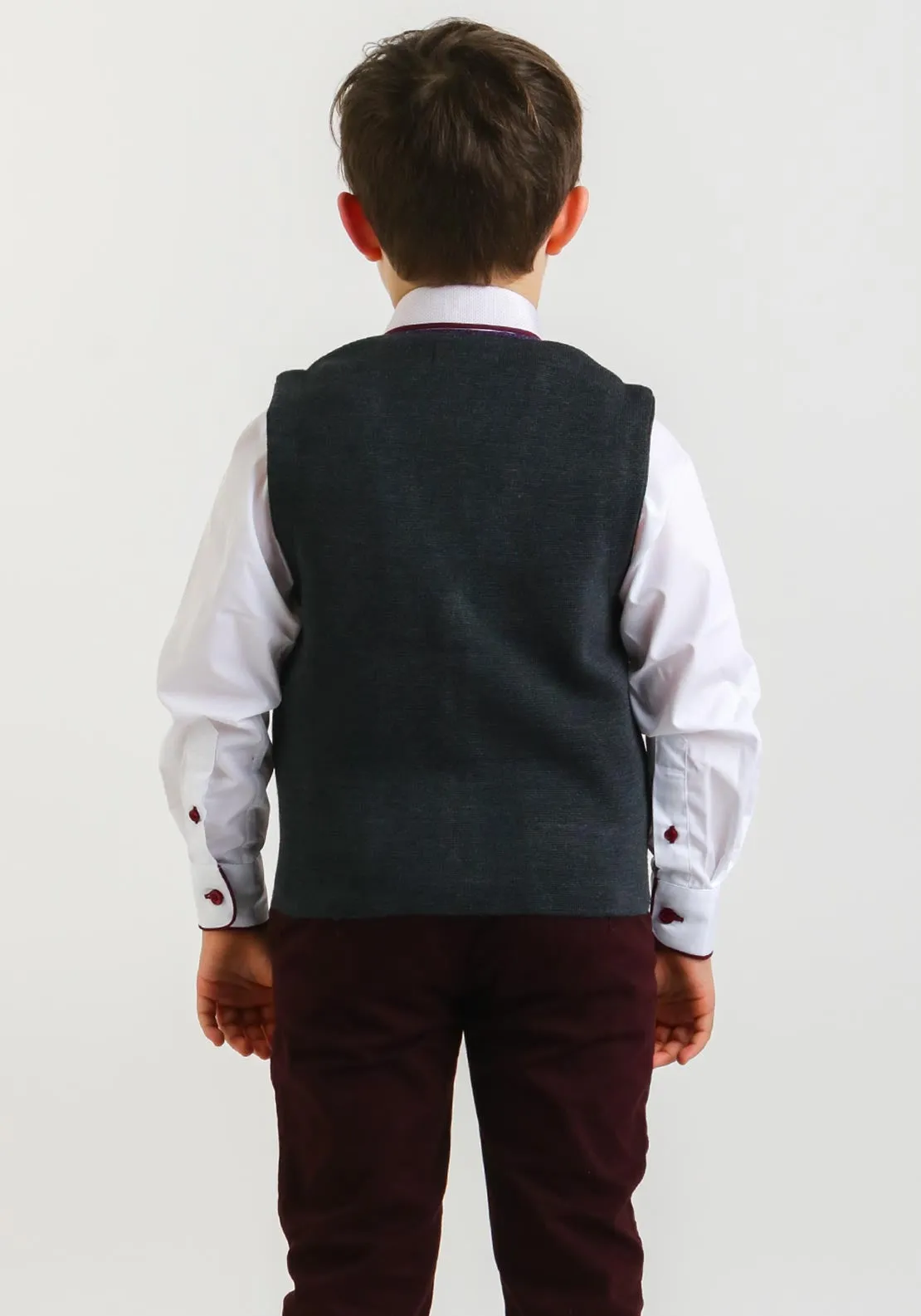 1880 Club Wool Blend Knit Waistcoat, Wine