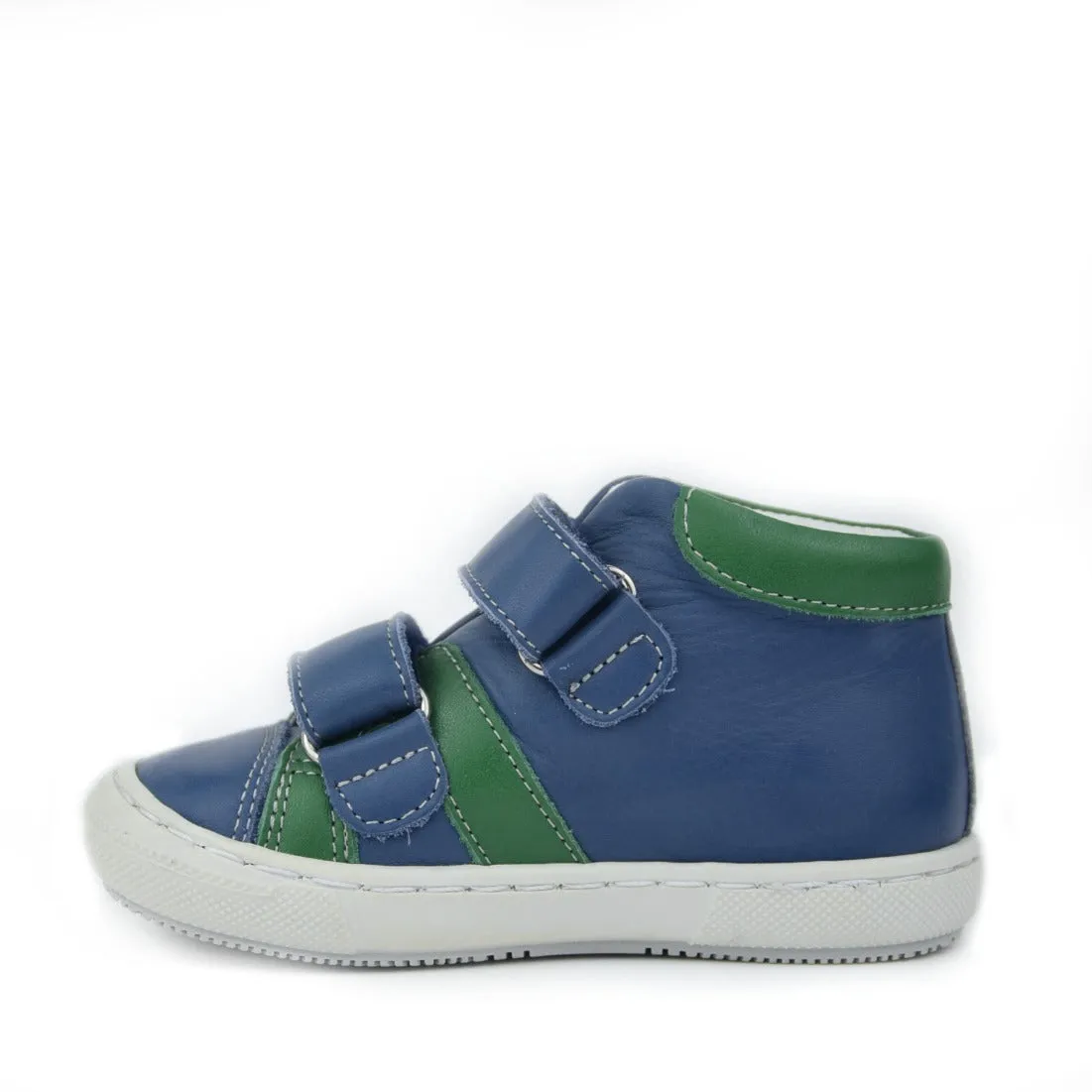 (2451-2) Emel Blue Green Tennis with Velcro Straps