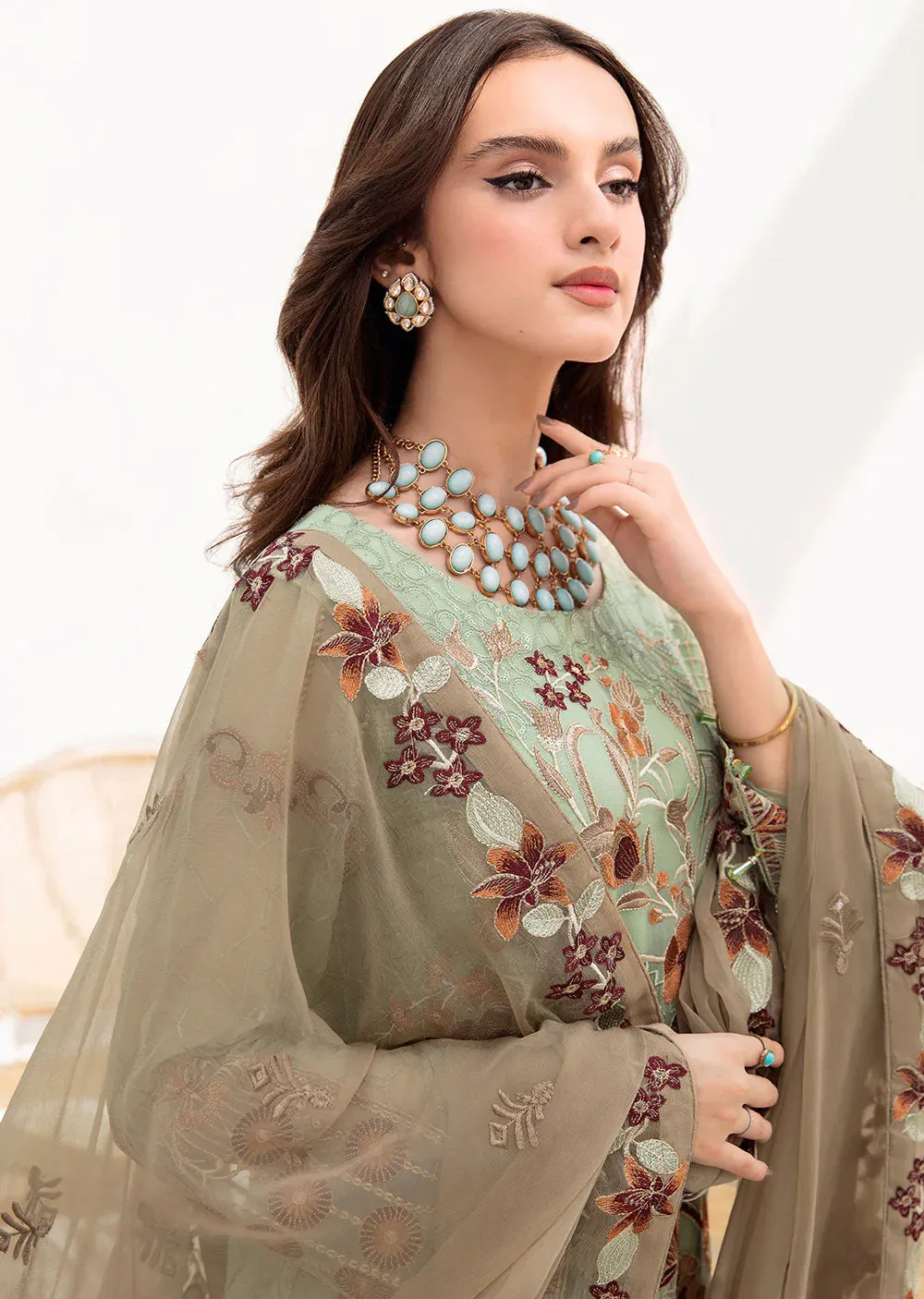 A-710-R - Readymade - Ramsha Chevron Chiffon Collection Vol 7