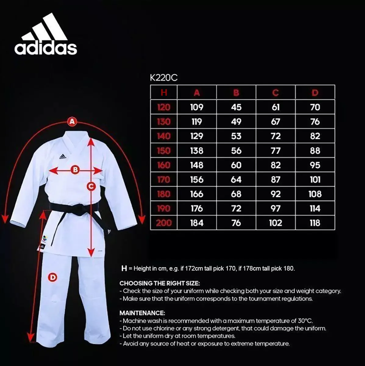 adidas Karate Gi WKF Club Adults White Uniform K220C