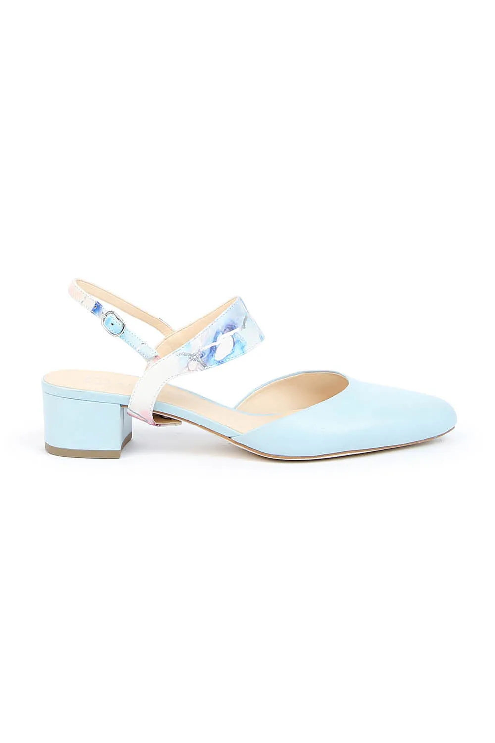 Agate Blue Slide with Marble Elsie Strap