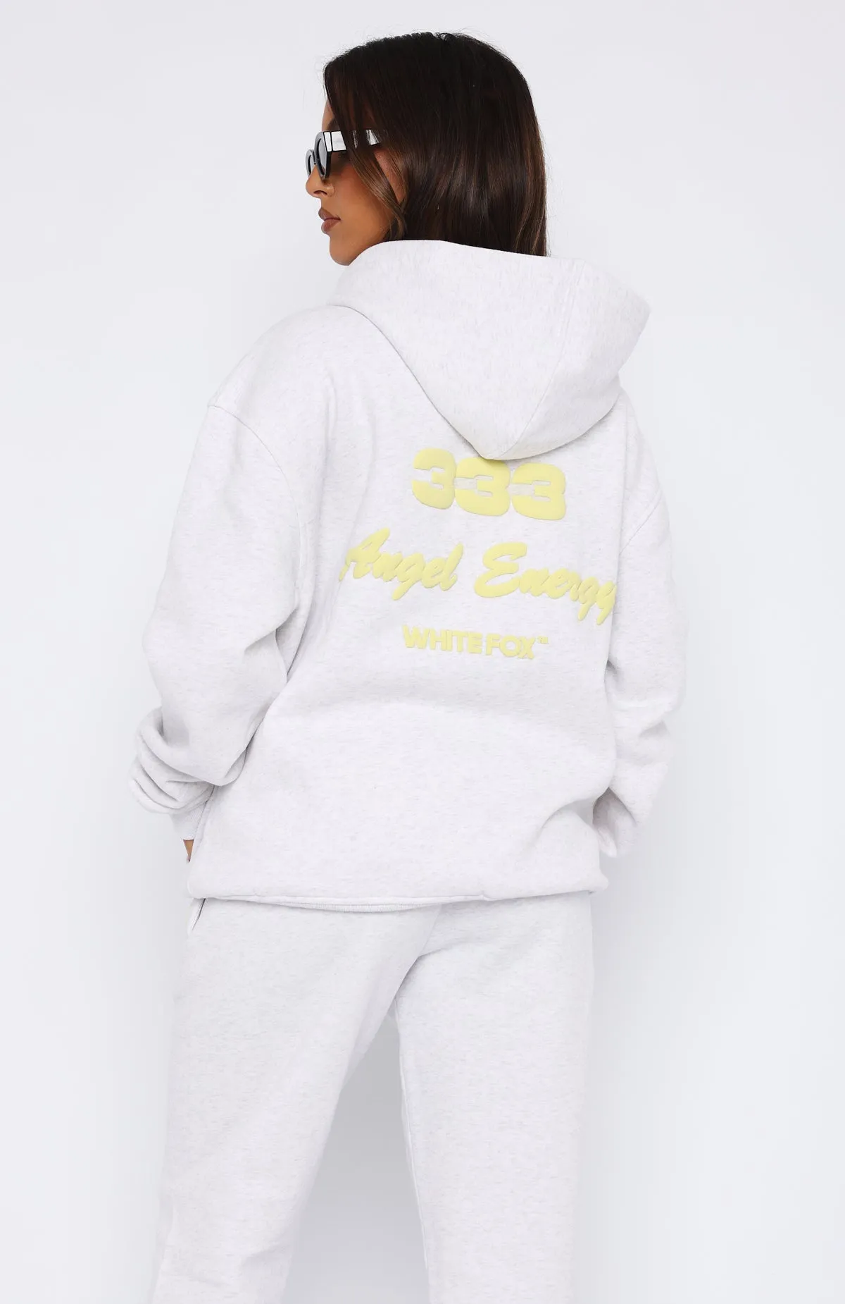 Angel Energy Oversized Hoodie Grey Marle