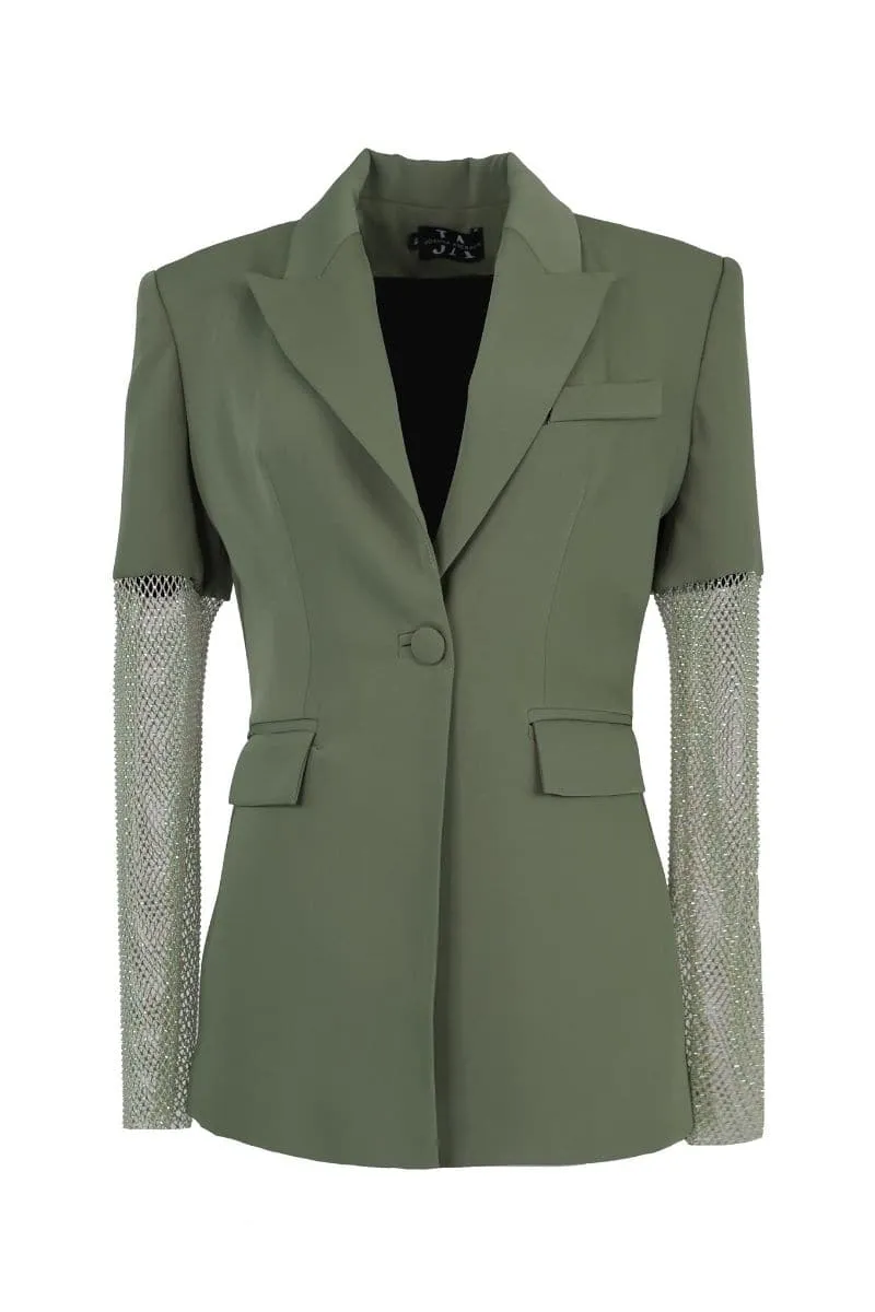 ARMY GREEN DIAMOND BLAZER