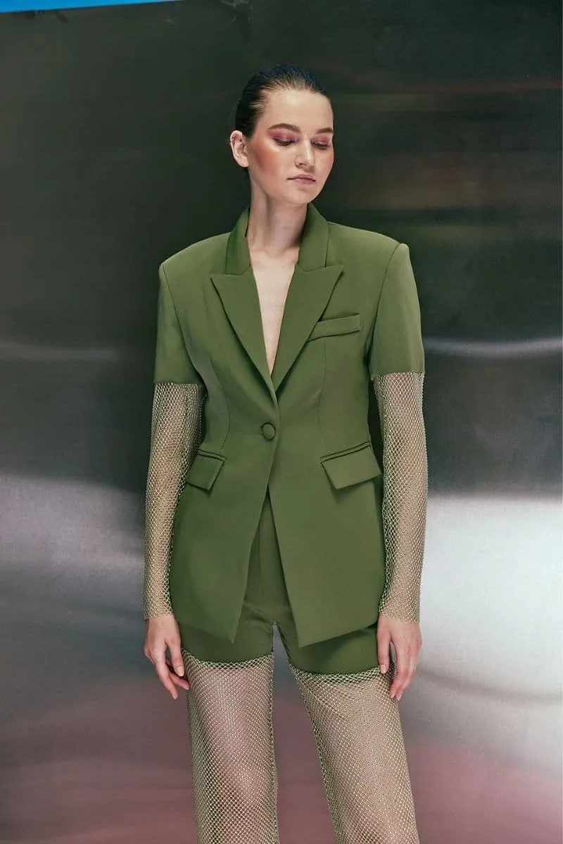 ARMY GREEN DIAMOND BLAZER