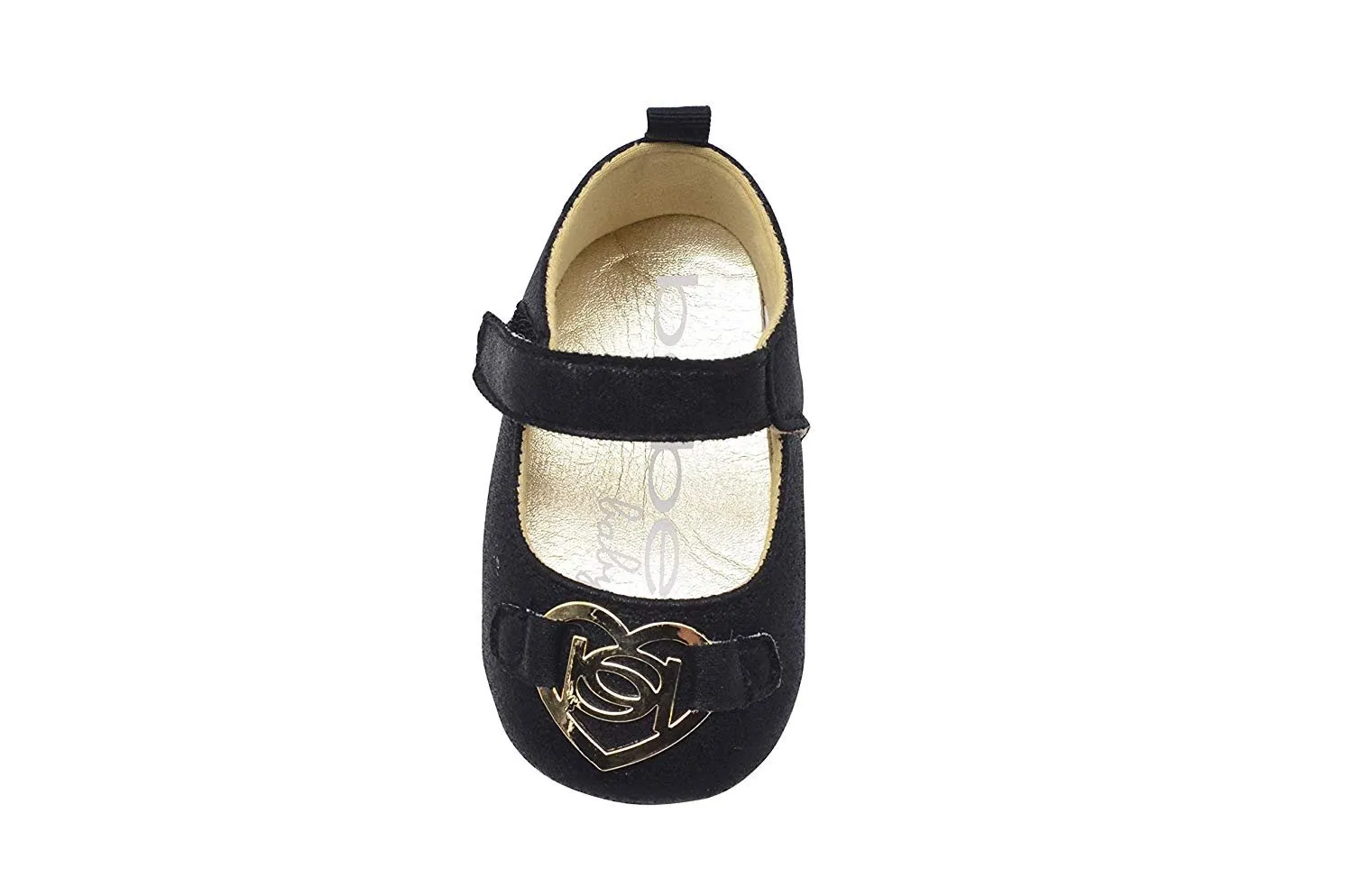 bebe Infant Girl Crib Shoe Infant Shimmer Flat with Logo