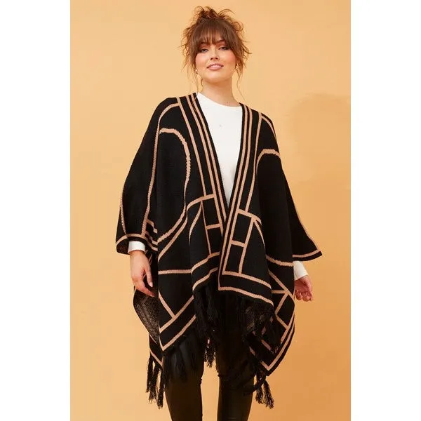 BERYL TASSEL HEM PONCHO