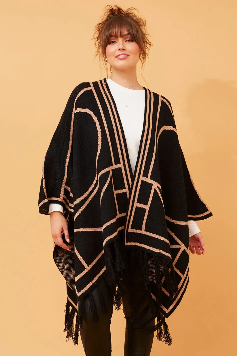 BERYL TASSEL HEM PONCHO