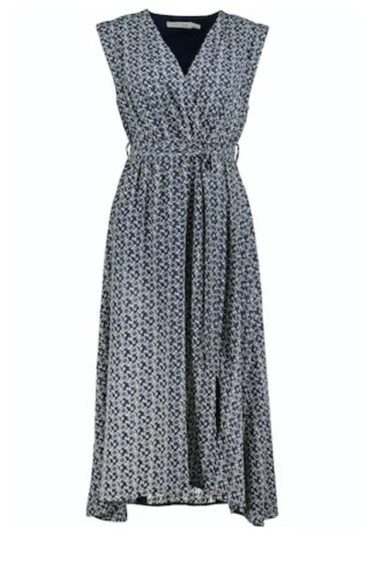 Bishop & Young - Aeris Wrap Dress Blue White Print