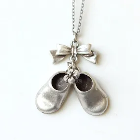 Bow and Little Girl Shoes Necklace