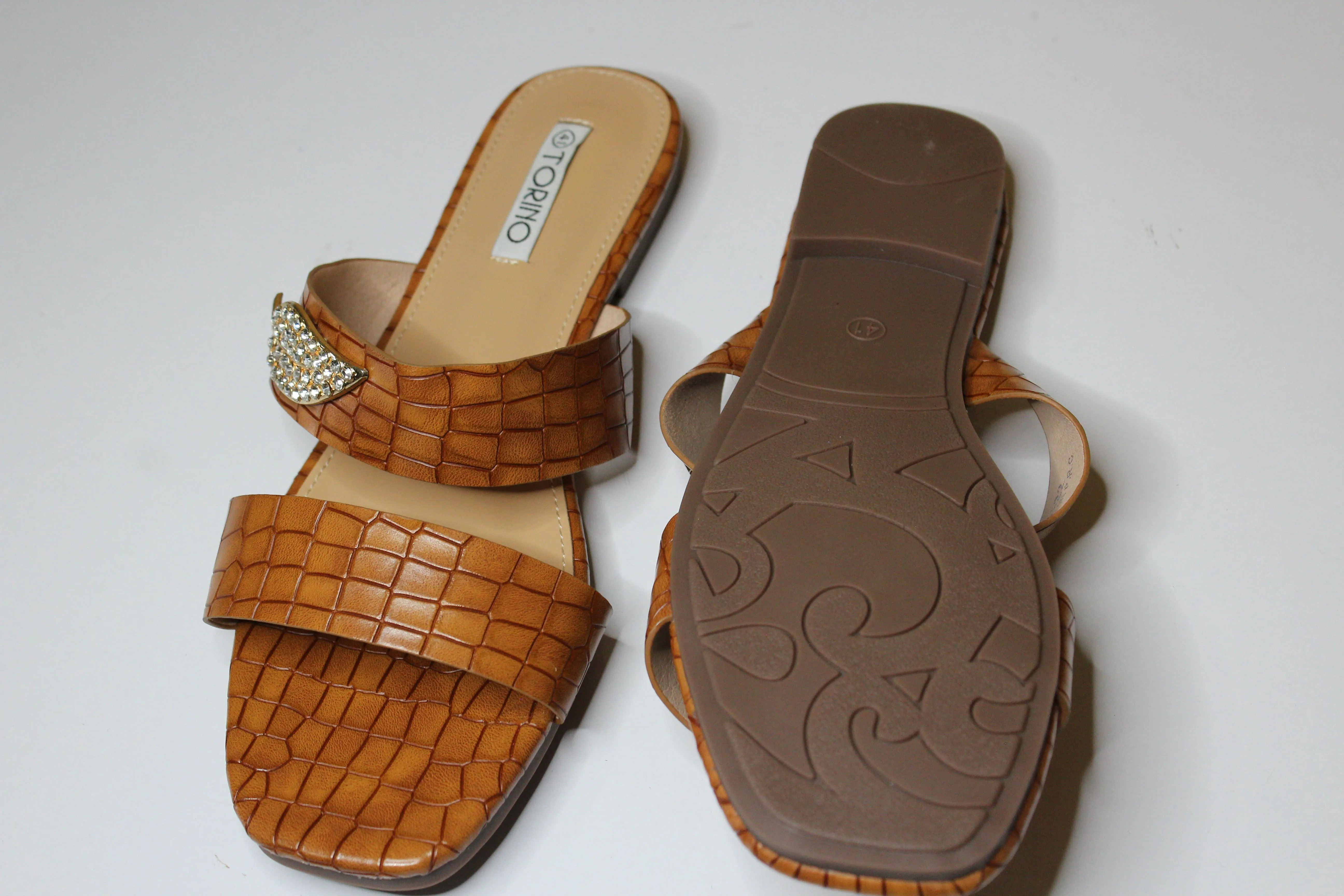 Brown flat sandals