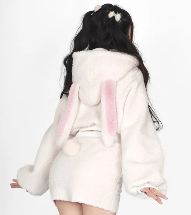 Bunny Hooded Top   Cute Bunny Mini Skirt - Kimi