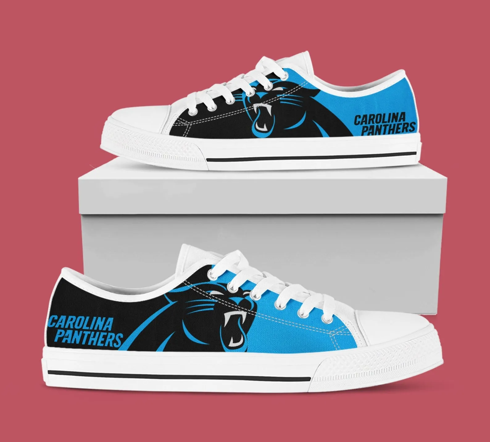 Carolina Panthers Custom Lowtop, Football Custom Shoes, Sport Lowtop, Canvas Shoes, Canvas Lowtop, Unisex Shoes, Gift Birthday