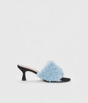 CESANO MULE- BLUE SHEARLING