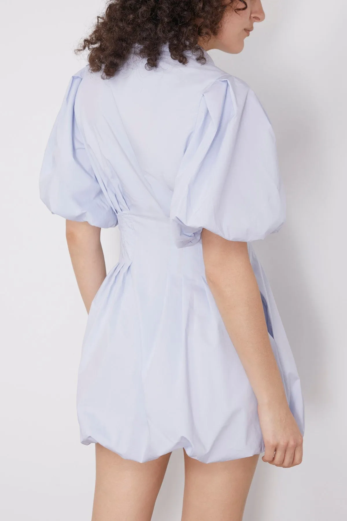 Elegant Cleo Balloon Pintuck Mini Dress in Soothing Blue Haze for a Chic Look