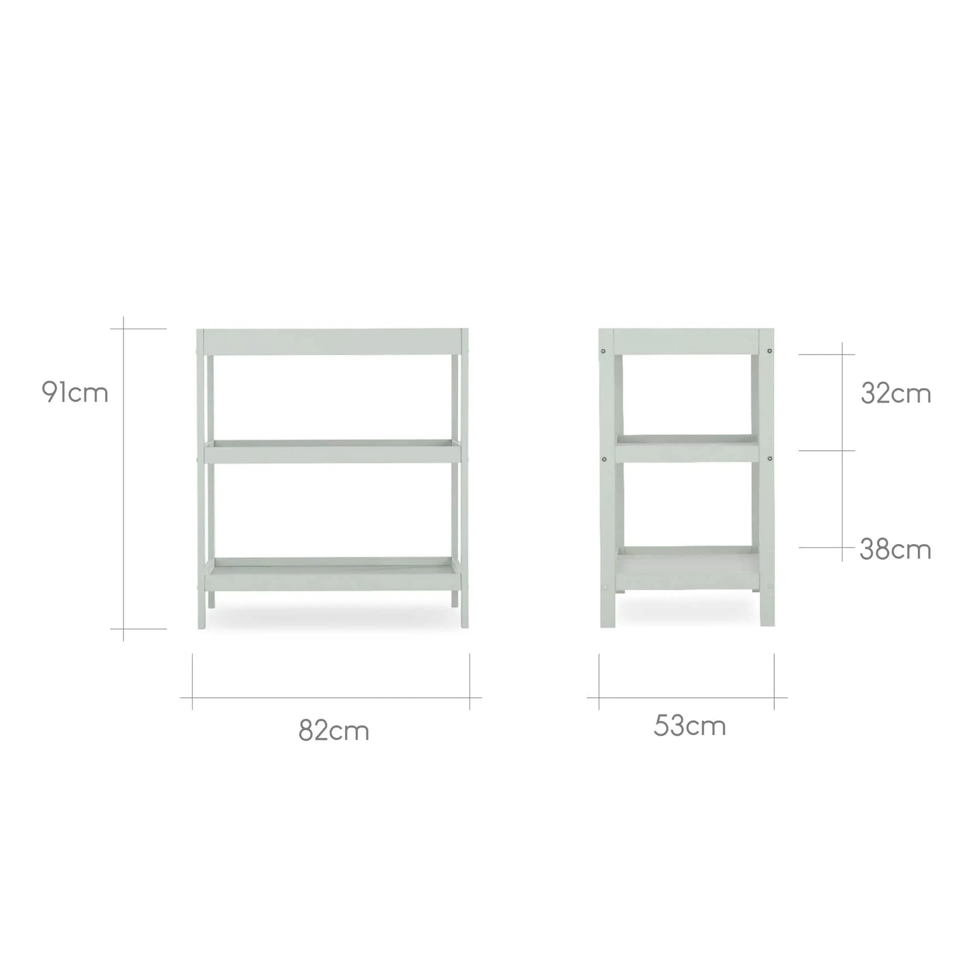 CuddleCo Nola 3pc Set Changer, Cot Bed and Clothes Rail - Sage Green