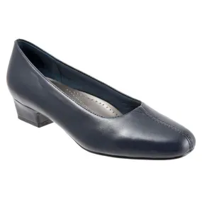 Doris Navy Low Heeled Shoes