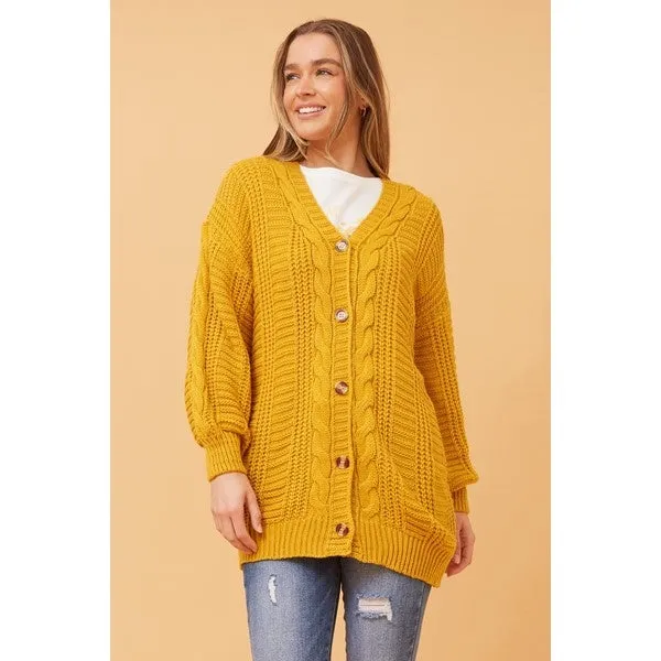 ELANA CABLE KNIT CARDIGAN