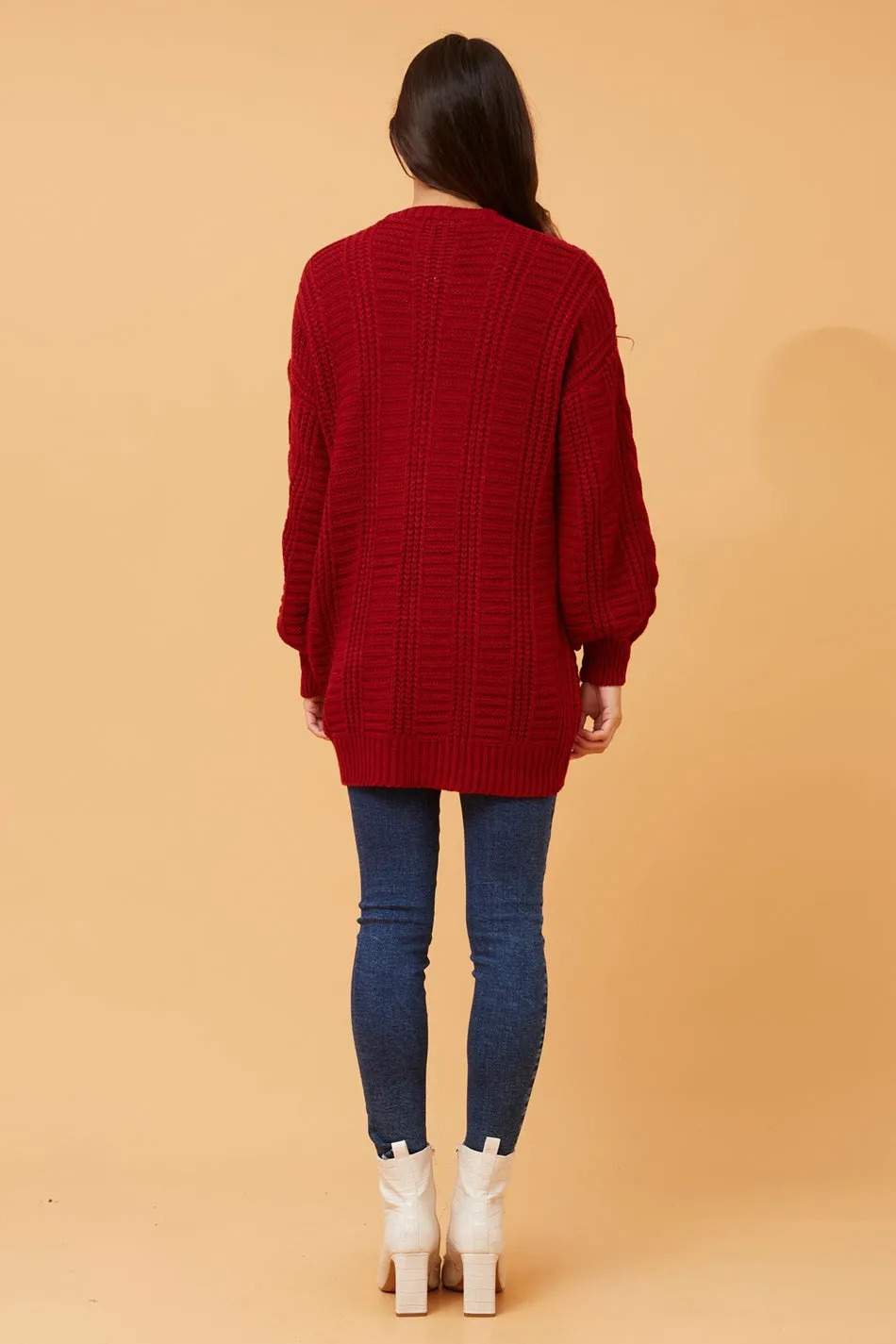 ELANA CABLE KNIT CARDIGAN