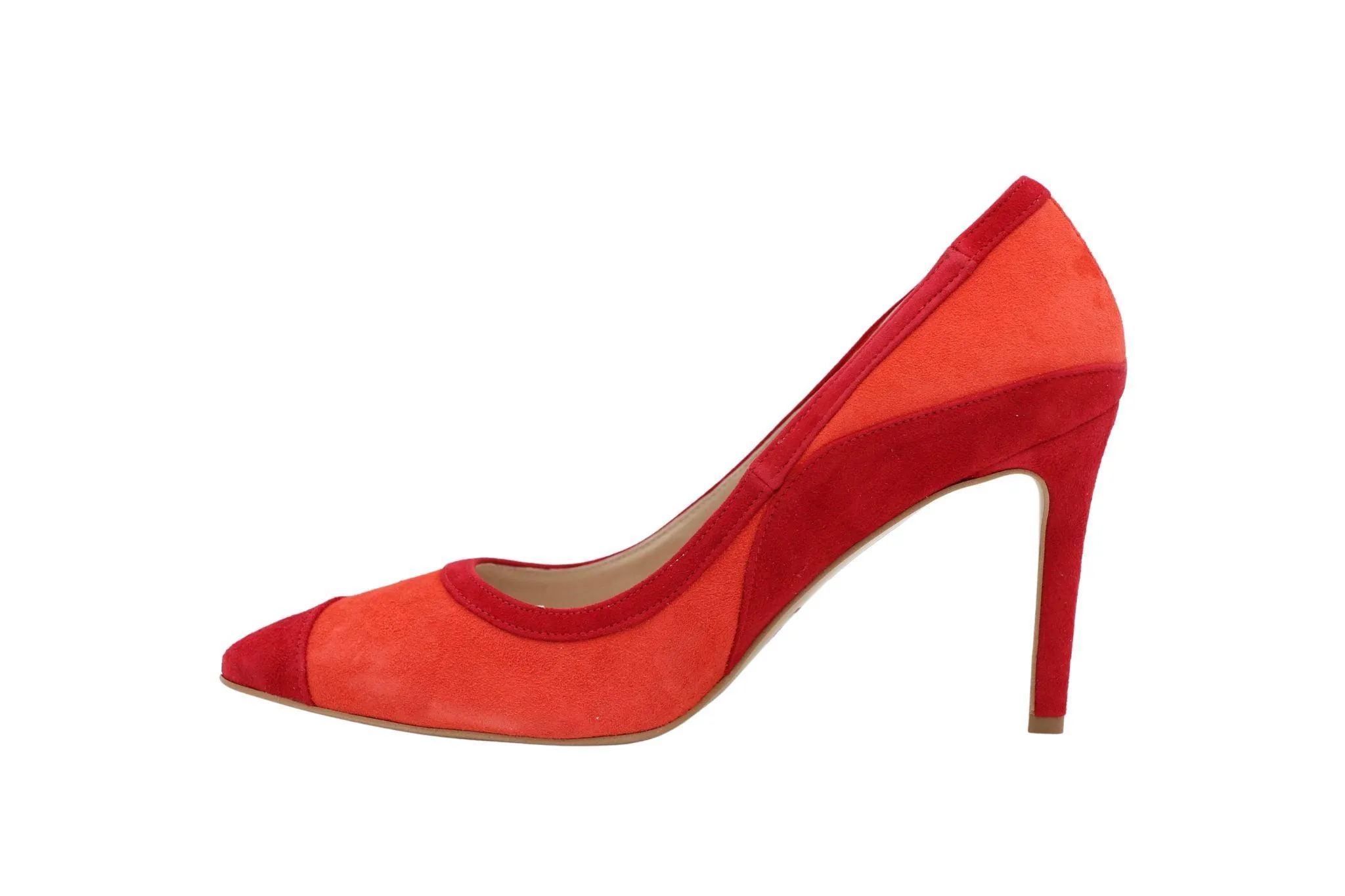 EMIS Orange and Red Two Tone Suede Pointed Toe Shoe