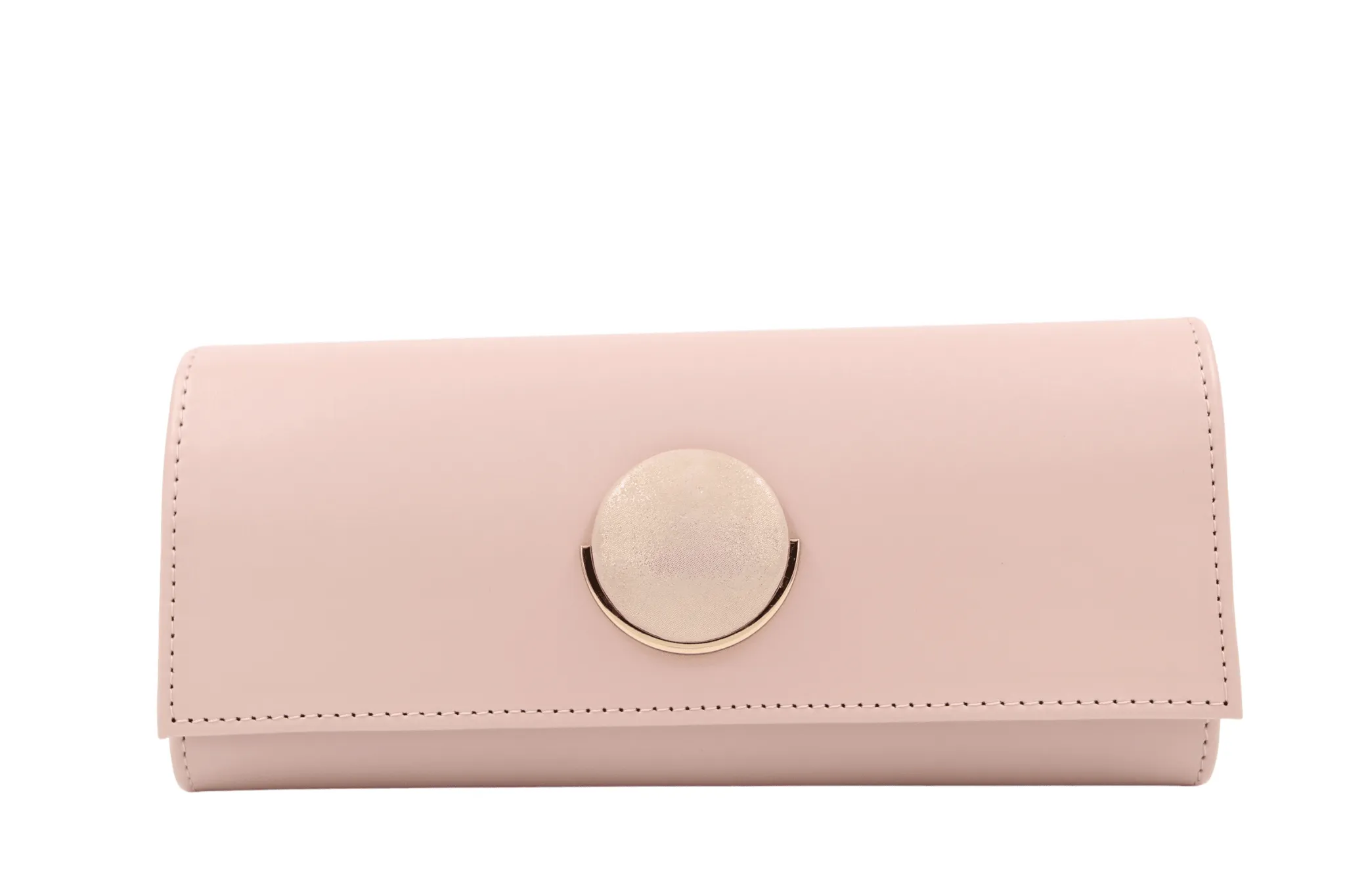 EMIS Pink Envelope clutch bag with brooch