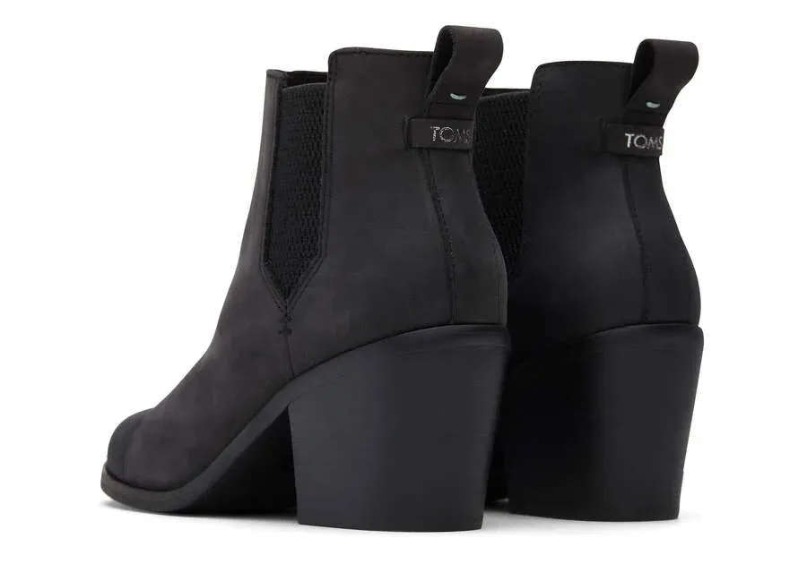 Everly Black Nubuck Heeled Boot