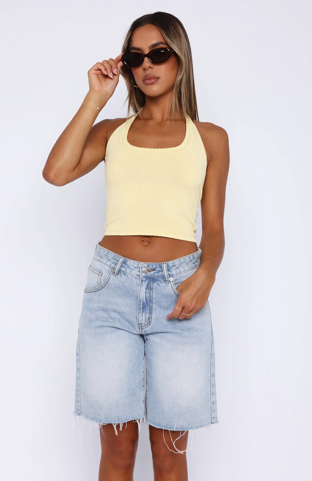 Everyone Around Me Halter Top Butter