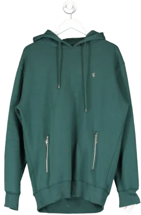 Father Sons Green Overhead Hoodie Top With Zipped Pockets UK XL