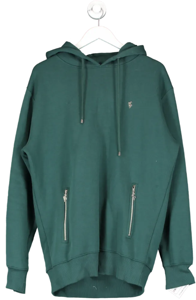 Father Sons Green Overhead Hoodie Top With Zipped Pockets UK XL