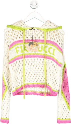 FIORUCCI White Crocheted Hoodie UK S