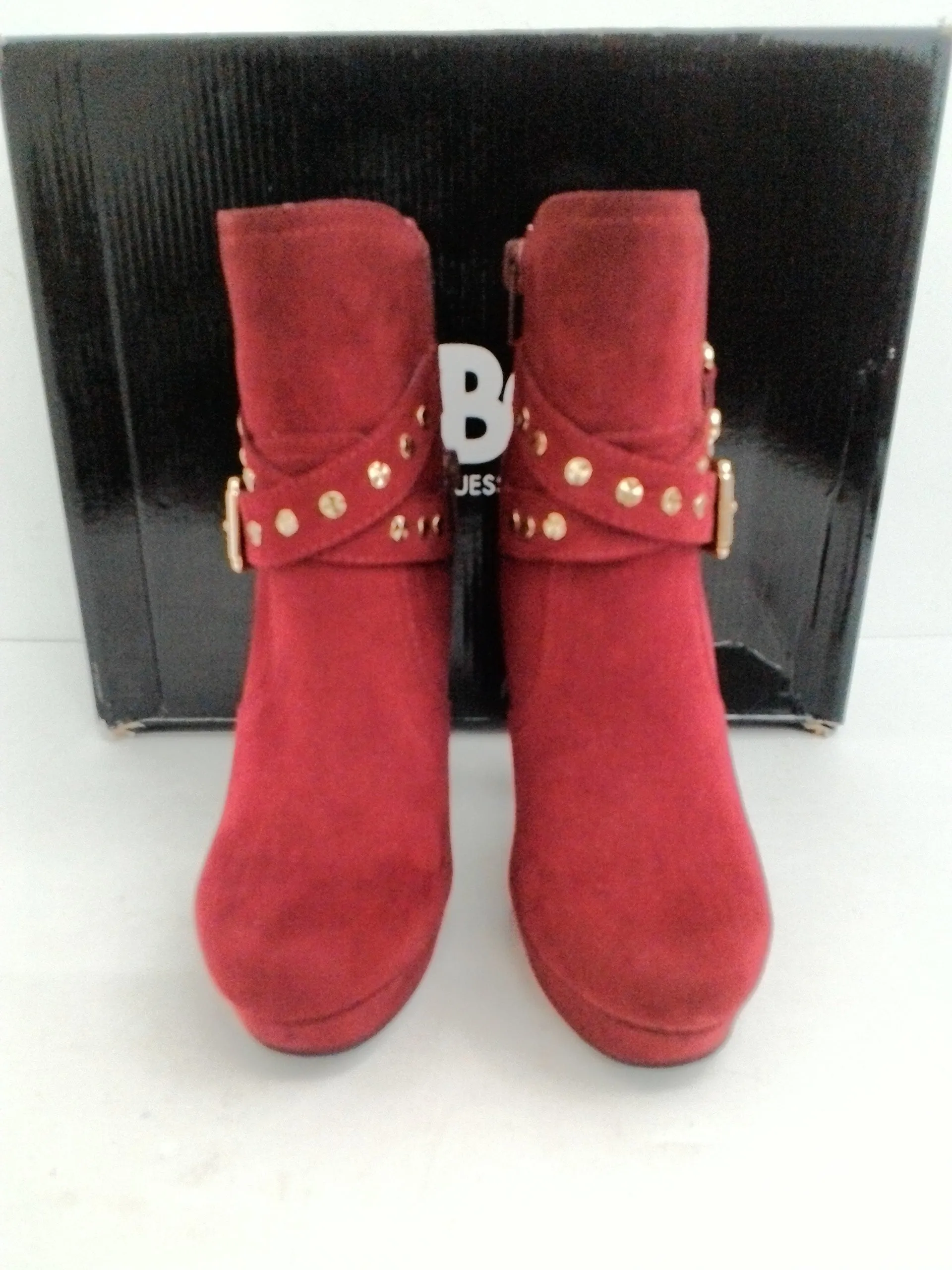 GBG Guess Women's Deeka Dark Red Fabric Booties Size 5 M