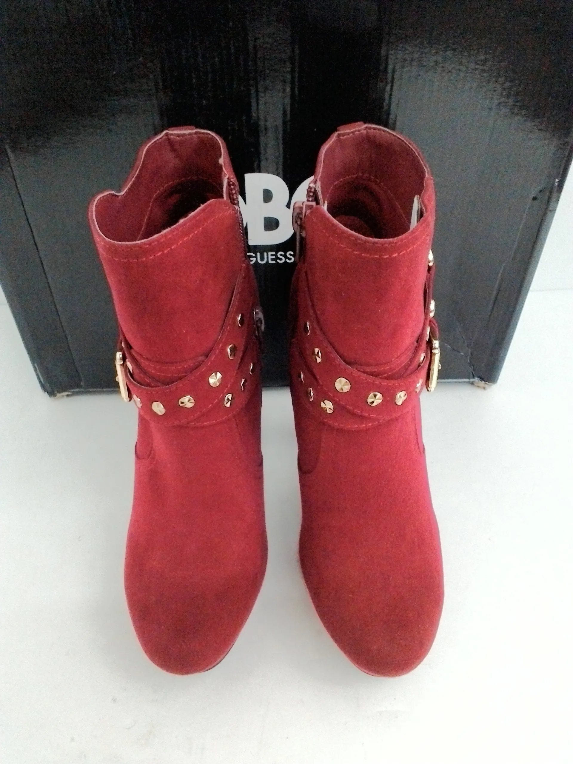 GBG Guess Women's Deeka Dark Red Fabric Booties Size 5 M