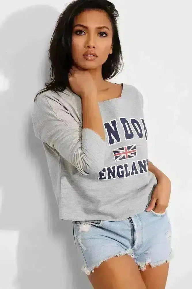 Grey London Slogan Sweatshirt