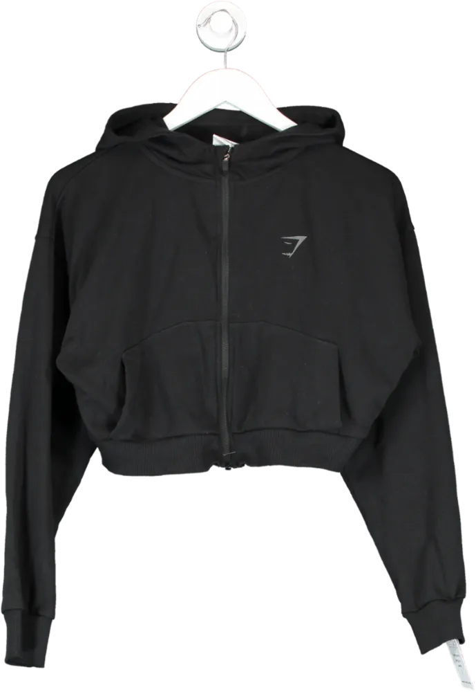 gymshark Black Zip Up Hoodie UK S