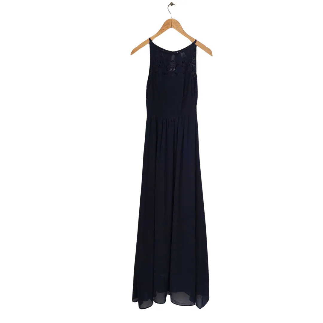 H&M Navy Lace-back Sleeveless Maxi Dress | Gently Used |