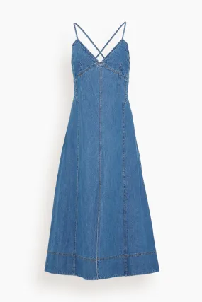 Hendrix Dress in Medium Indigo Blue (TS)