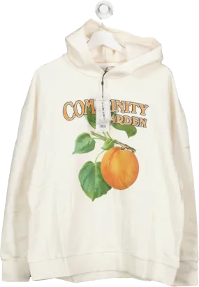 Holzweiler Cream Peach-print Organic Cotton/modal Logo Hoody BNWT UK L