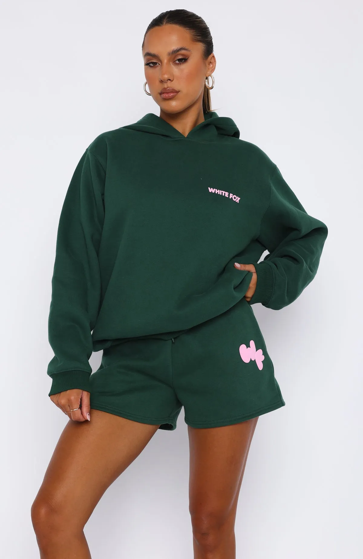 I'm Glad Oversized Hoodie Forest Green