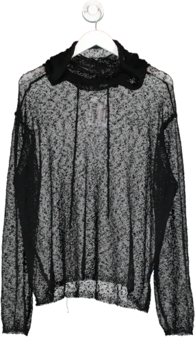 Jaded London Black Haze Knit Hoodie UK M