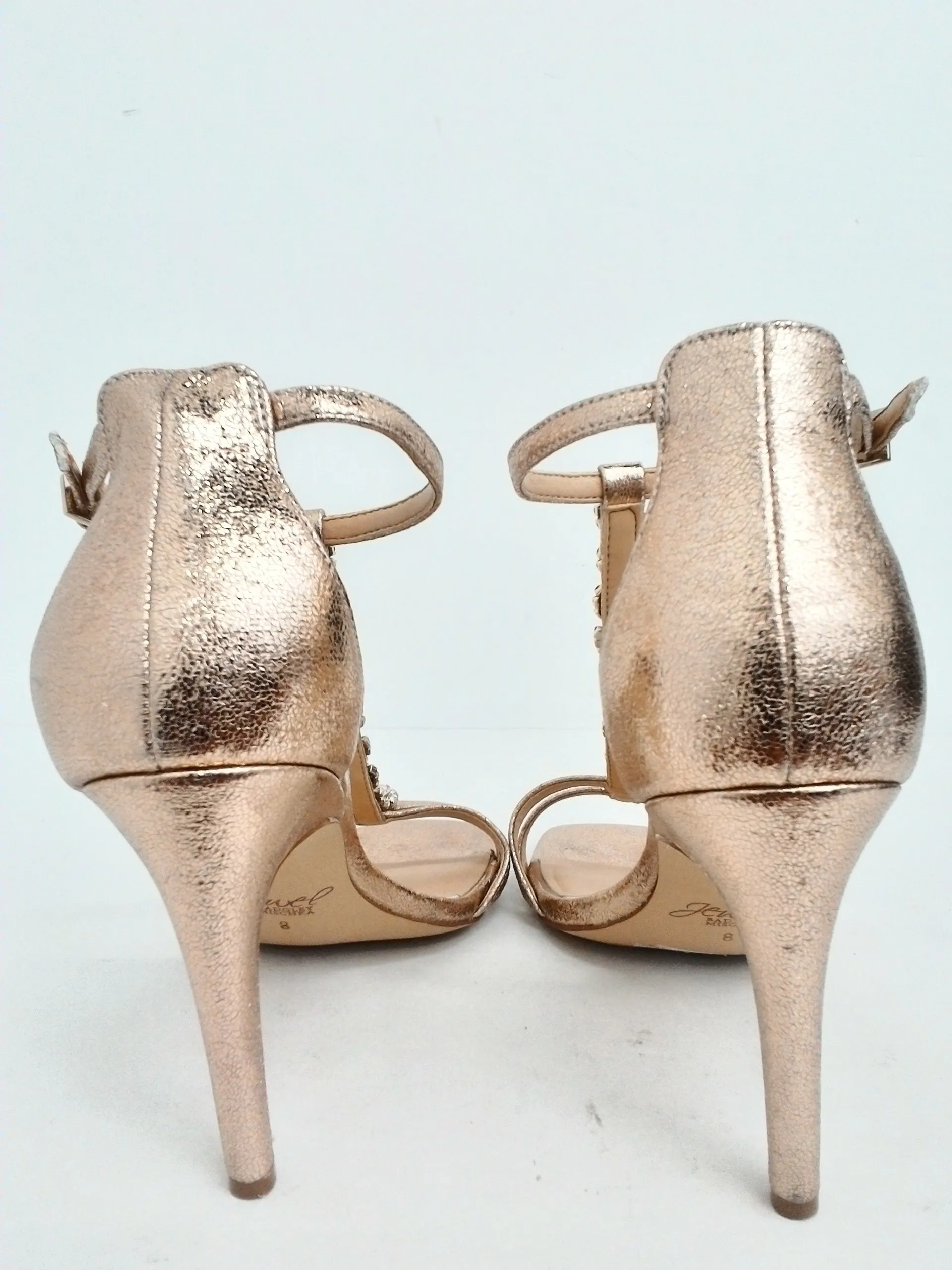 Jewel Badgley Mischka Women's Rose Gold Heeled Sandals Size 8