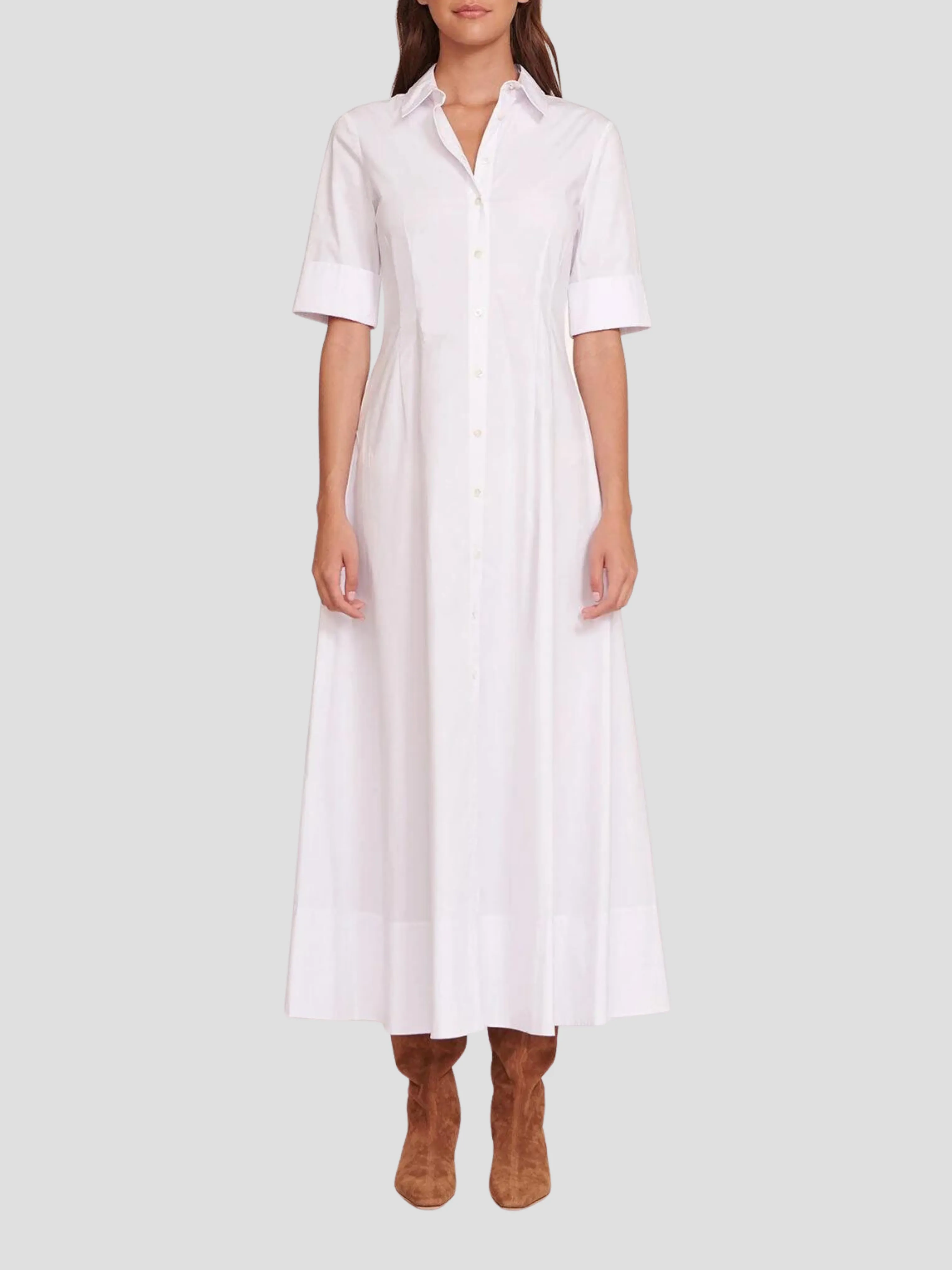 Joan White Maxi Shirt Dress