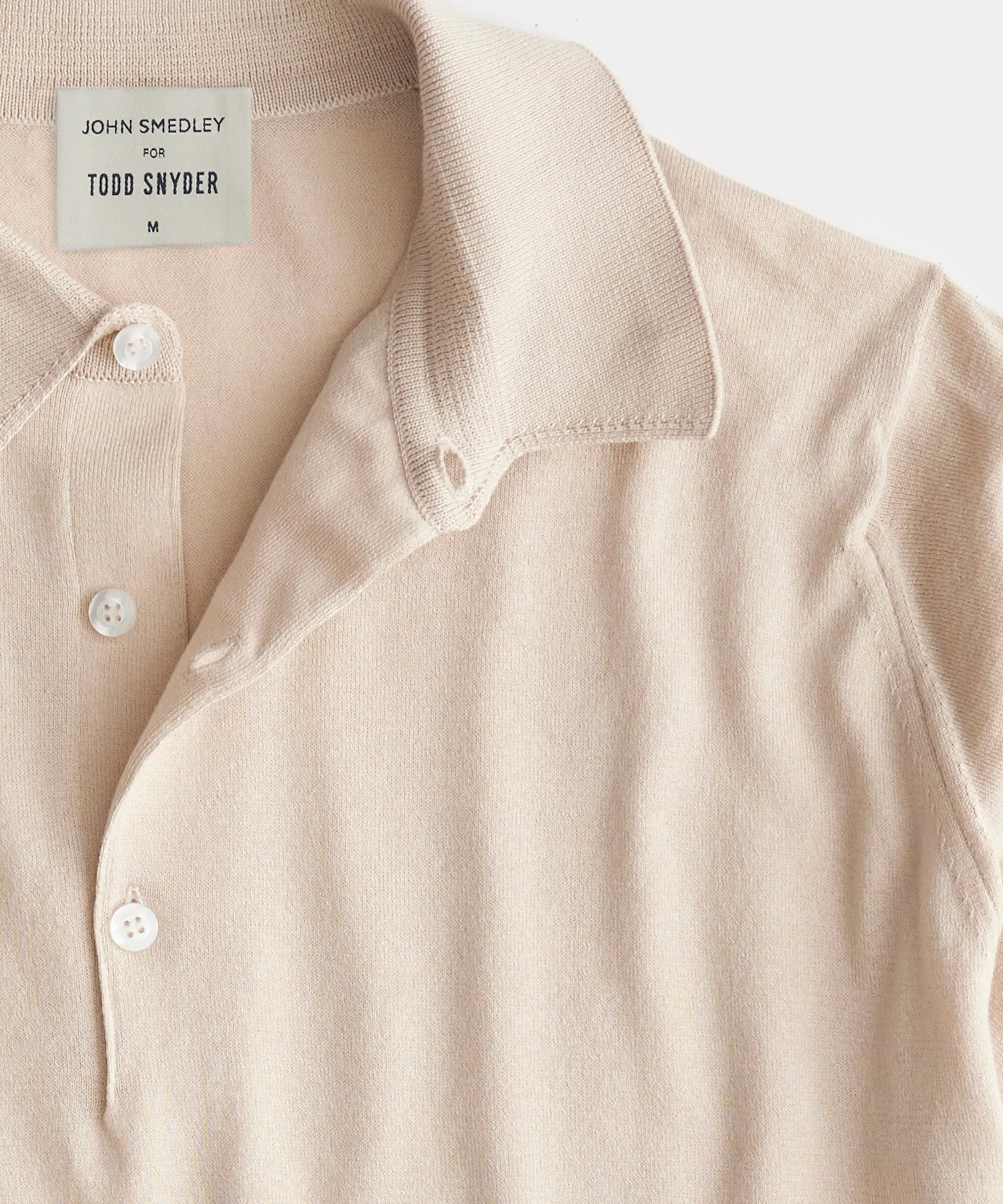 John Smedley x Todd Snyder Adrian Polo in Almond