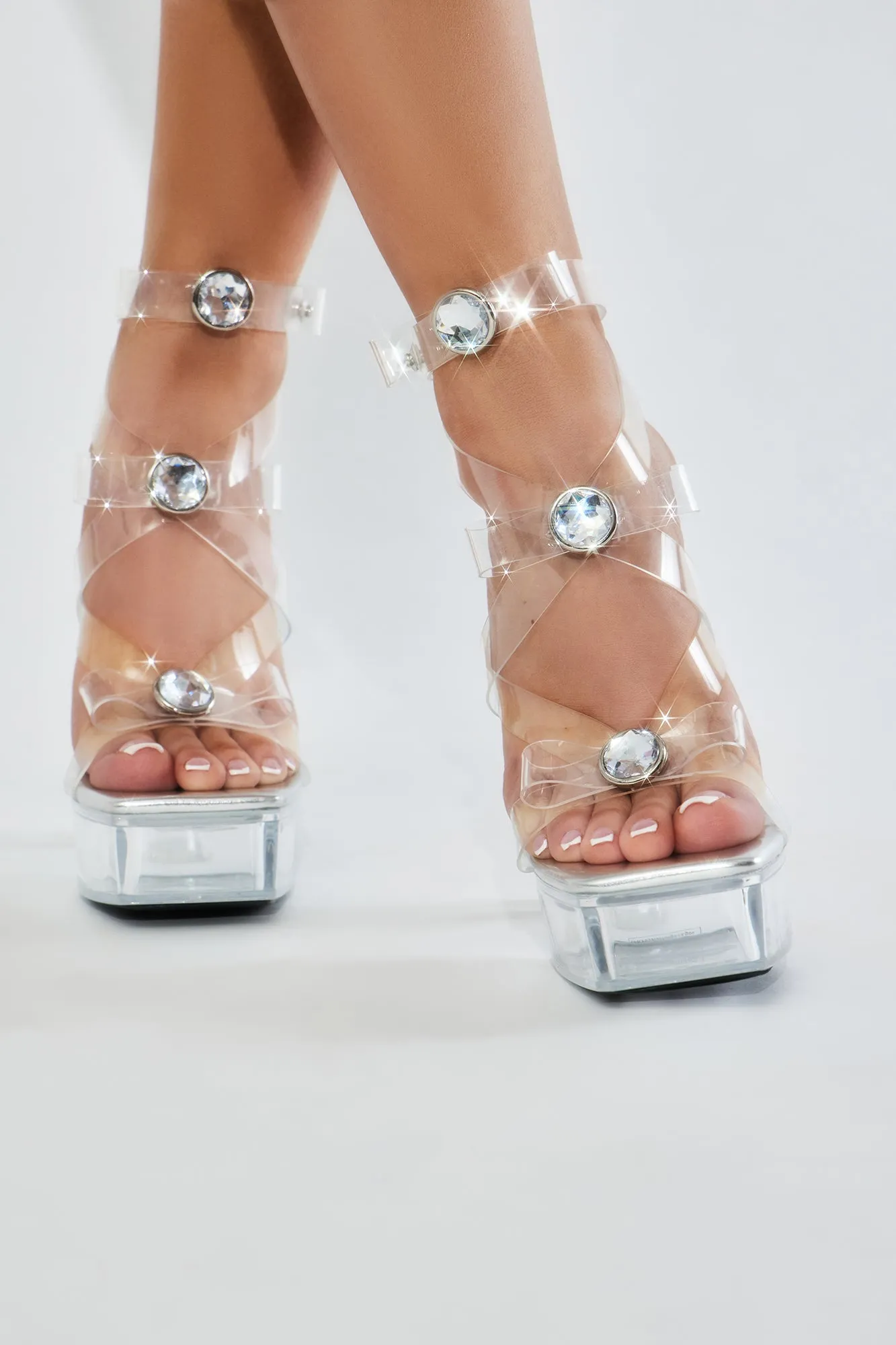 Just Enough Of You Platform Heels - Silver