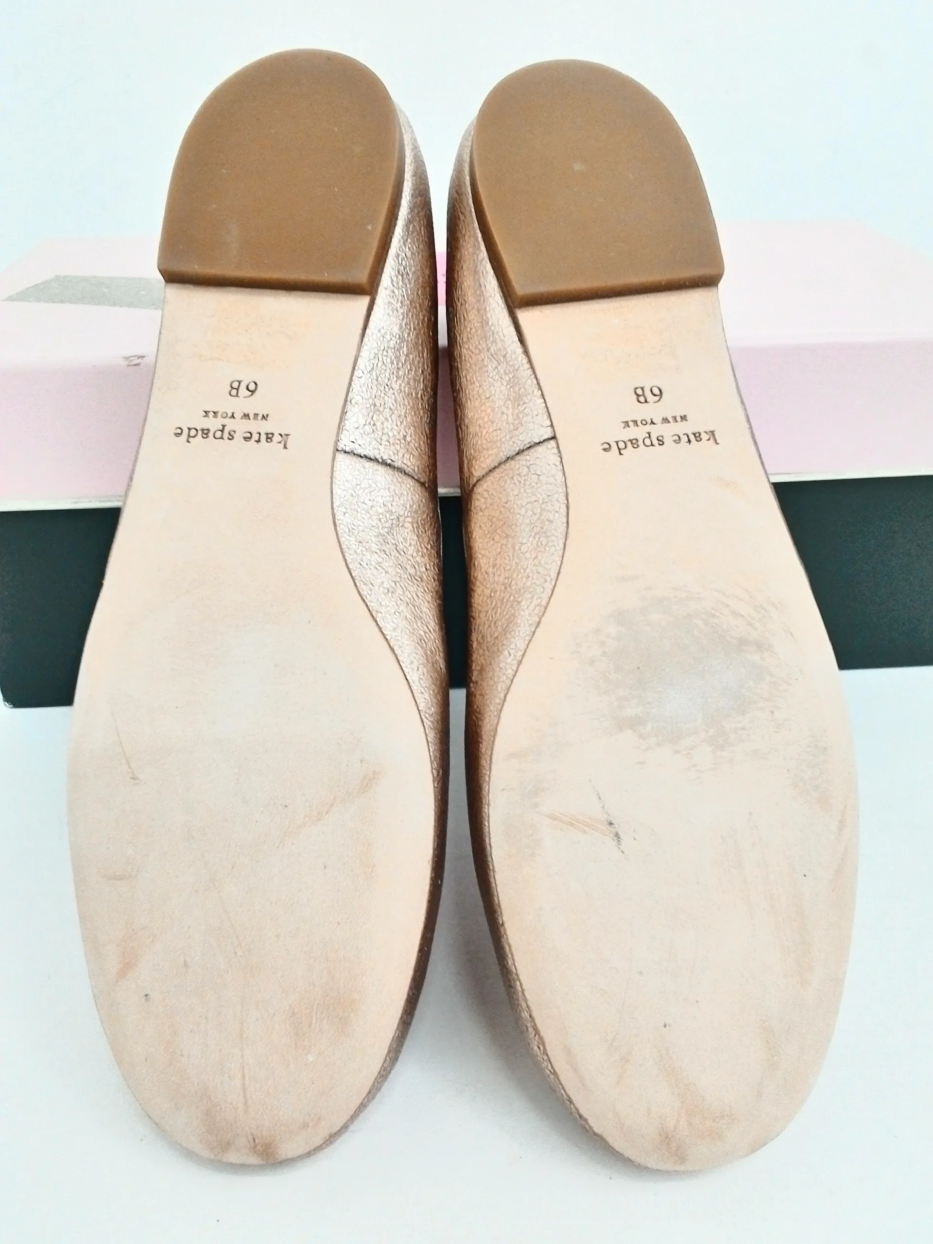 Kate Spade Women's Honey Metallic Rock Suede Flats Size 6 B