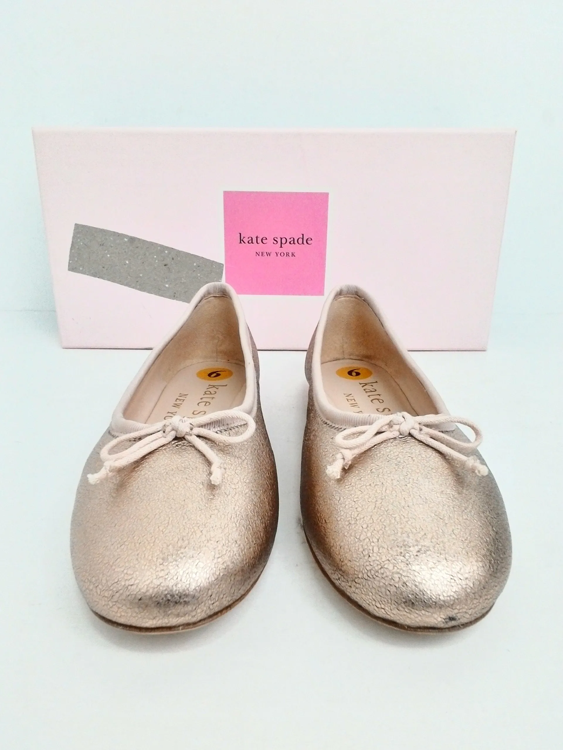 Kate Spade Women's Honey Metallic Rock Suede Flats Size 6 B