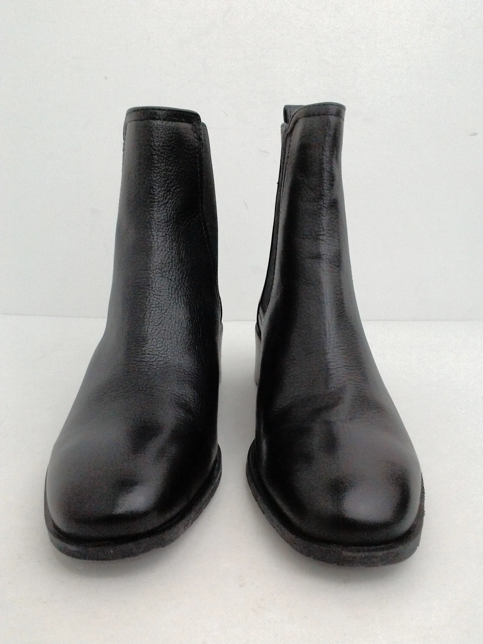 Kenneth Cole Reaction Women's Black Leather Salt Chelsea Booties Size 7.5