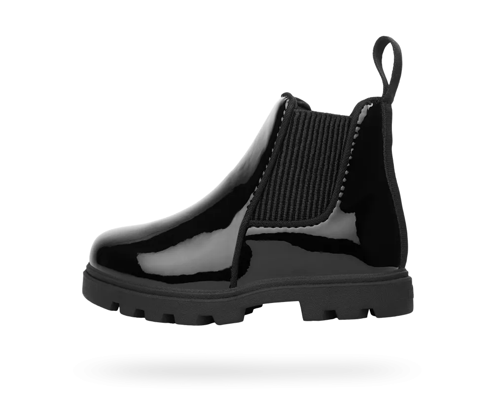 Kids Kensington Treklite Chelsea Boot - Black Glossy Finish