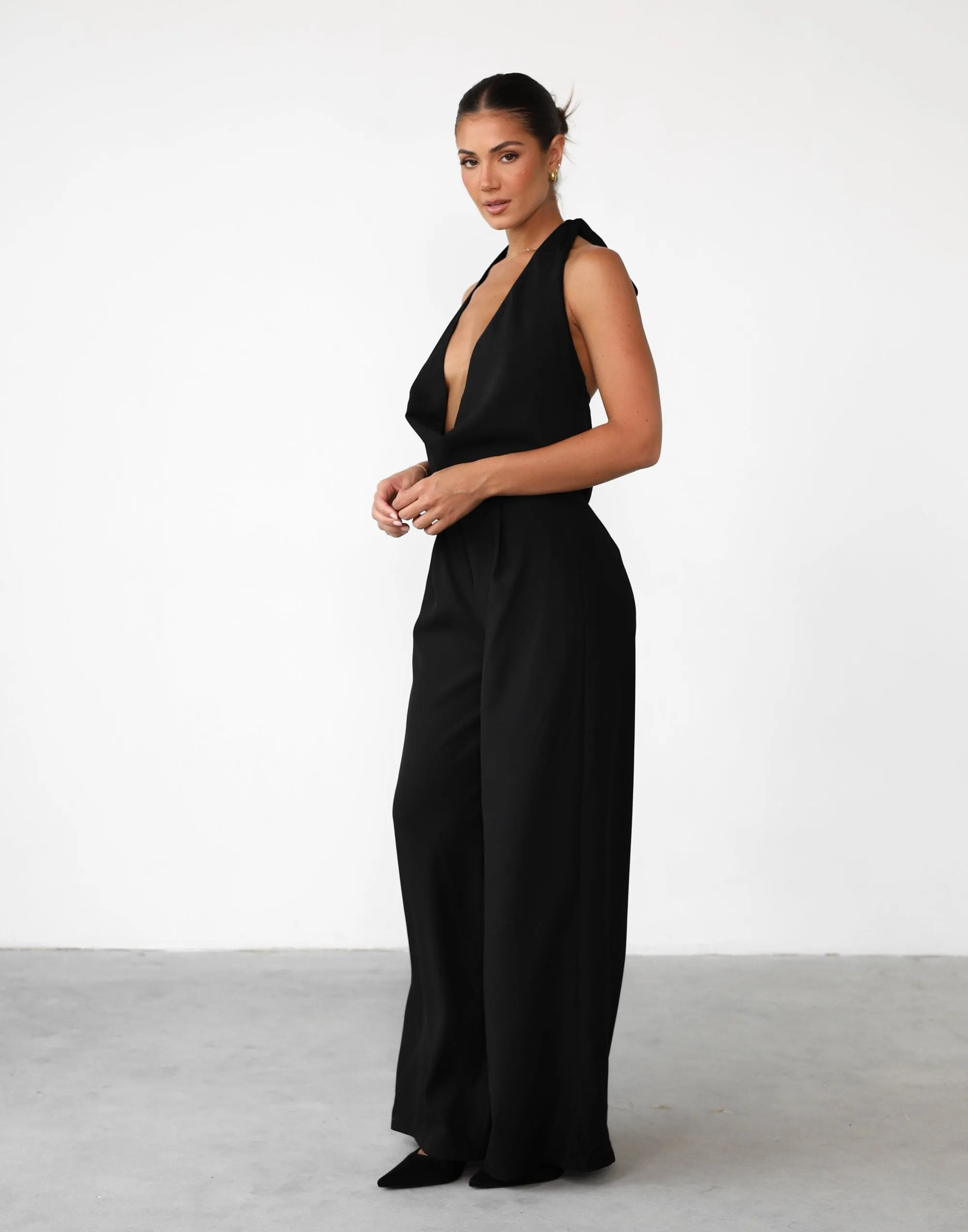 Optimized Title: Elegant Black Kyeesha Jumpsuit - Stylish & Comfortable All-in-One Outfit