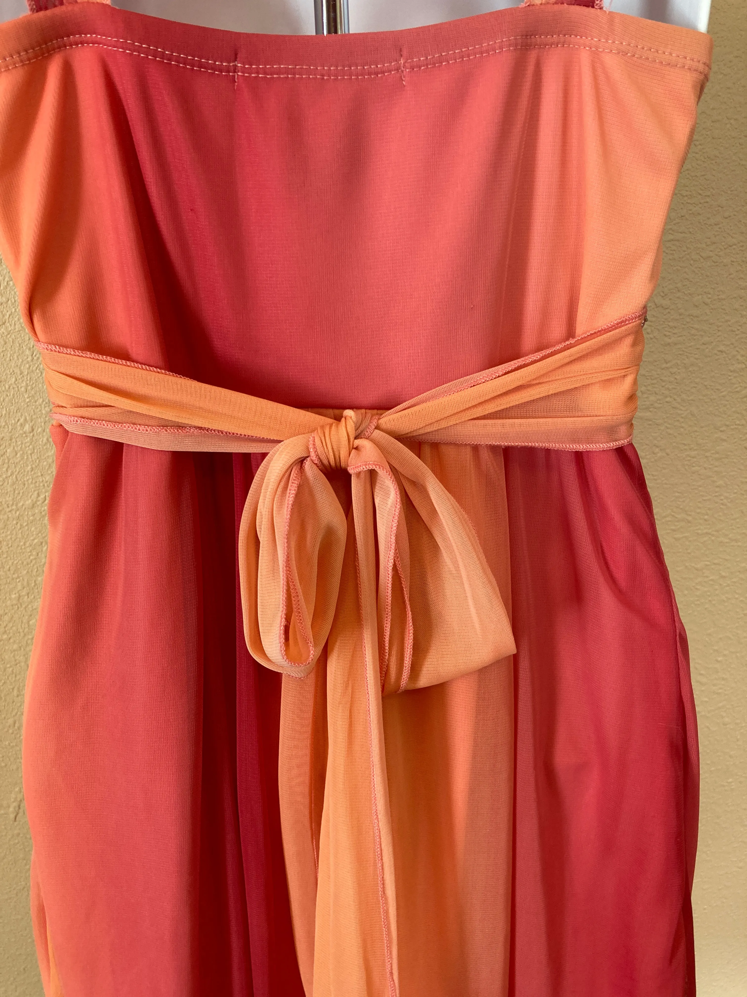 La Belle Ladies Prom Dress Medium Orange & Red Tones