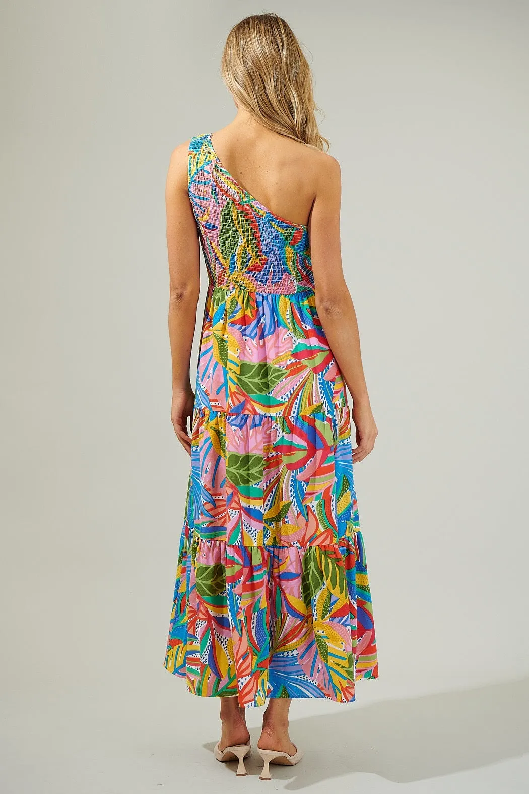 Layla Smocked One Shoulder Maxi Dress