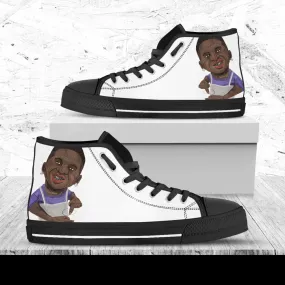 Lil B Custom Shoes, Custom Music Shoes, Music Hightops, Rapper Lil B Shoes, Hip Hop, Rapper Hi Tops